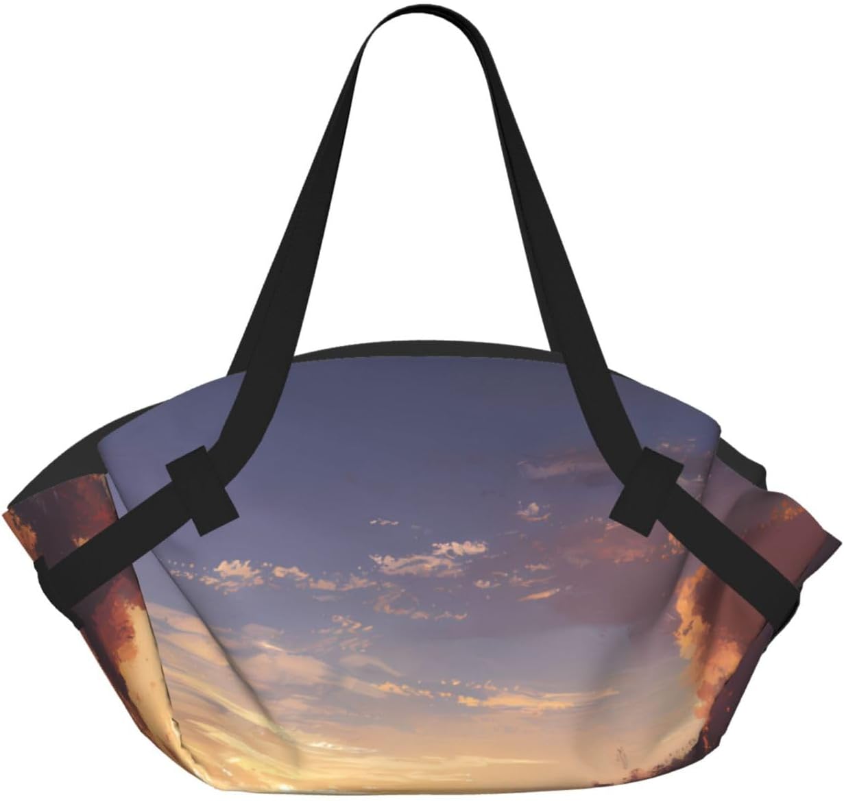 Foldable Camping Bag for Outdoor Picnic Beach Use Comfortable Light with Unique Exquisite Calm Waves Print