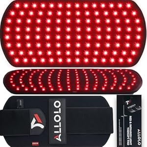 ALLOLO Red Light Therapy for Body, 16.7″*7.9″ 660nm & 850nm Infrared Red Light Therapy Belt with Pulse for Back Waist, 3-in-1 LED Bead with Controller Timer, Gift for Women Men
