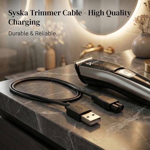Image of Upix USB Syska Trimmer Charging Cable 1 Meter (3.2 Feet), Compatible Only for Syska Trimmer, Shavers, Body Groomers (Match Cable Port before Ordering, Check Images) (Works with 5V USB Adapter Only)