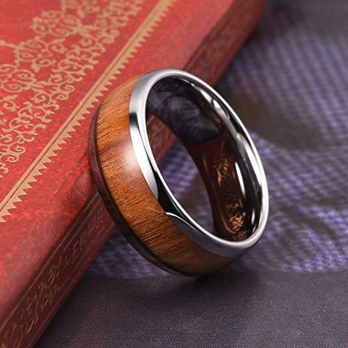 Buy THREE KEYS JEWELRY Mens Tungsten Carbide Unisex Wedding Wooden