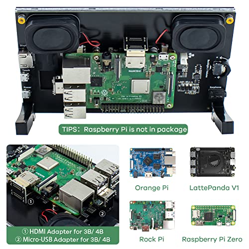 Image of Hosyond 7 Inch IPS LCD Touch Screen Raspberry Pi Monitor Display 1024x600 Capacitive Screen HDMI Monitor Compatible with Raspberry Pi 5 /4B /3B+, BB Black, Windows 10 8 7
