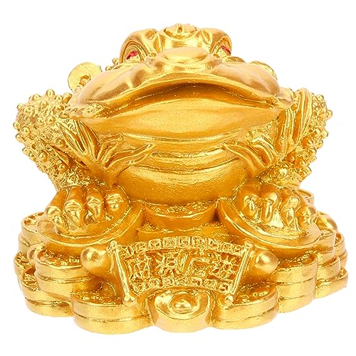 Crapaud d'argent doré à trois pattes, statue feng shui de richesse maison bureau