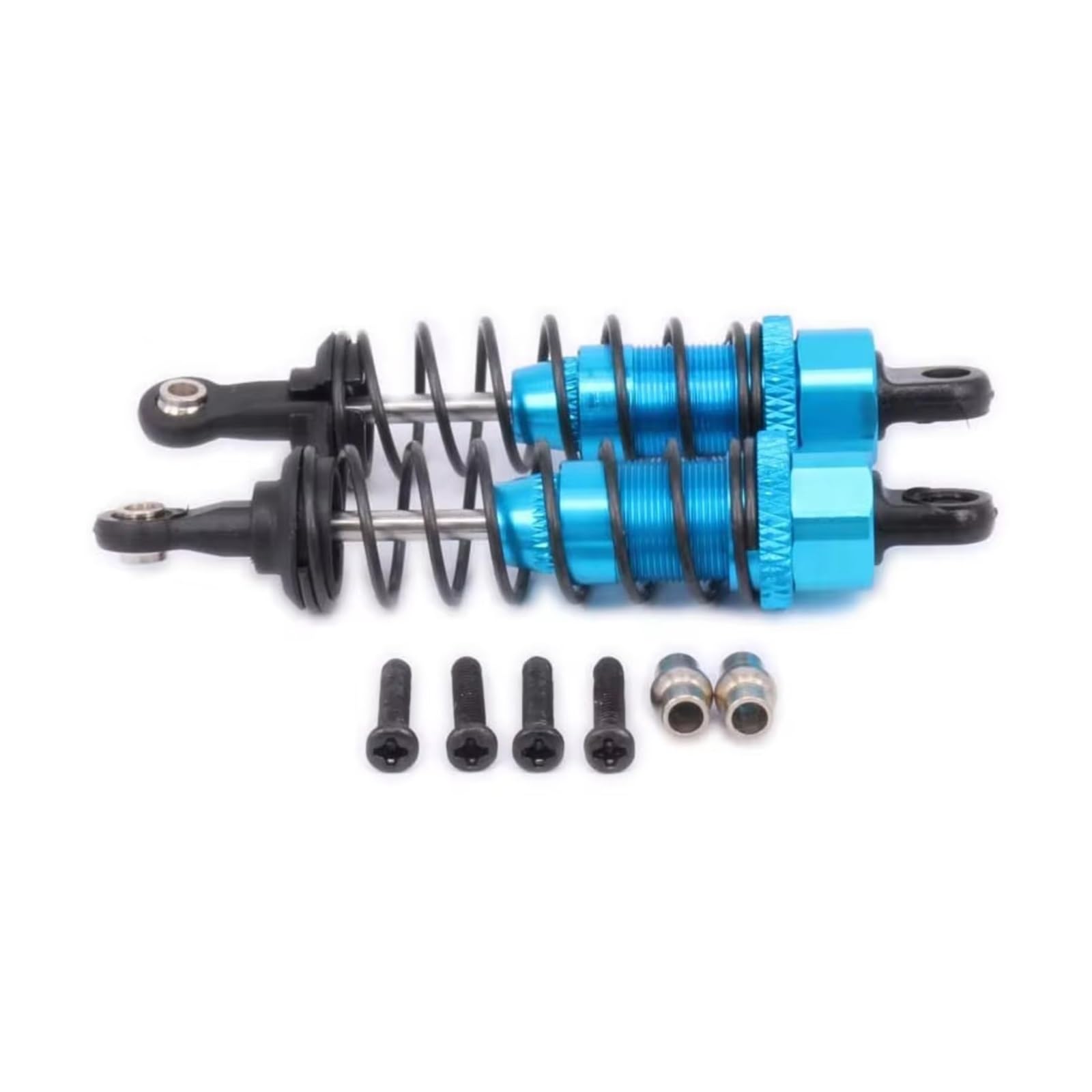 RC zestaw amortyzatorów do WLtoys 12428 12423 1/12, 4-częściowy metalowy amortyzator olejowy, przód i tył, niebieski, samochód RC, samochód szynowy, część zamienna, zastosowanie