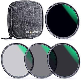 K&F Concept 77mm ND4, ND8, ND64, ND1000 Lens Filter Kit for Camera Lens+ Filter Pouch