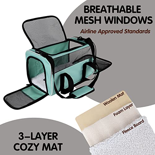 Yipincover Carriers Soft-Sided Pet Travel Carrier For Small Cats Dogs Under 25Lbs,Solid Carrier Bag Airline Approved(Medium,Green) #TOP1