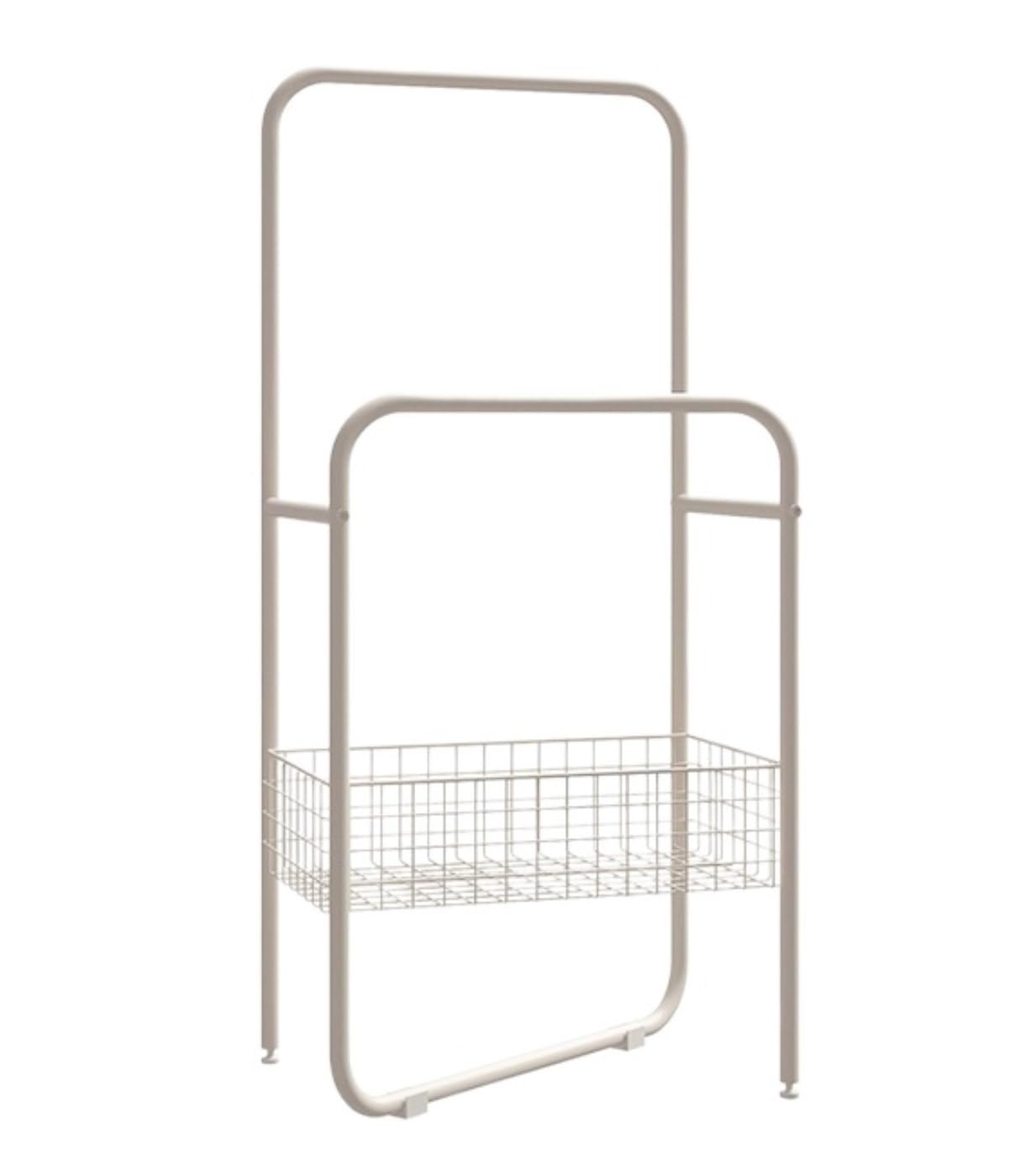 Freestanding Towel Rack Bedroom Standing Towel Racks With Storage Basket For Bathroom Bedroom Washcloths Holder Stand(White)