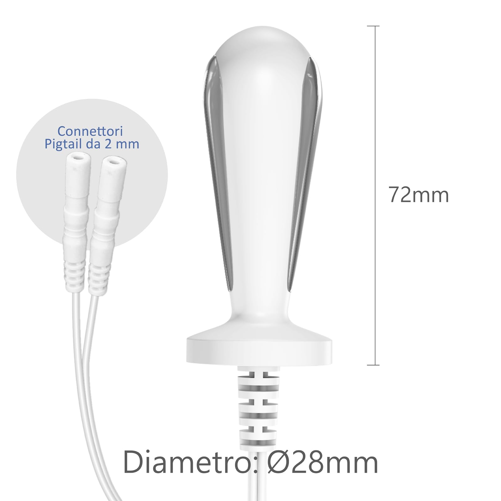 iSTIM Sonda per esercizi di Kegel, stimolazione muscolare elettrica del pavimento pelvico, incontinenza - Compatibile TENS/EMS (Vaginale)