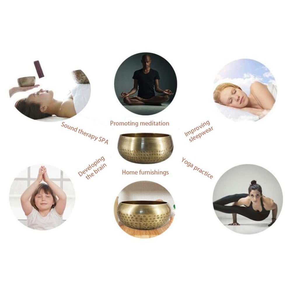 Set di campane tibetane per meditazione con martello fatto a mano per yoga, consapevolezza e meditazione, campana tibetana per meditazione, campana tibetana per yoga, attenzione