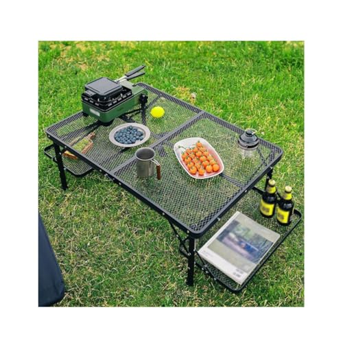 XJBTBA Compact Lightweight Portable Picnic Table - Metal Folding Table for BBQs, Camping, and Outdoor Parties - Adjustable Height Aluminum Foldable