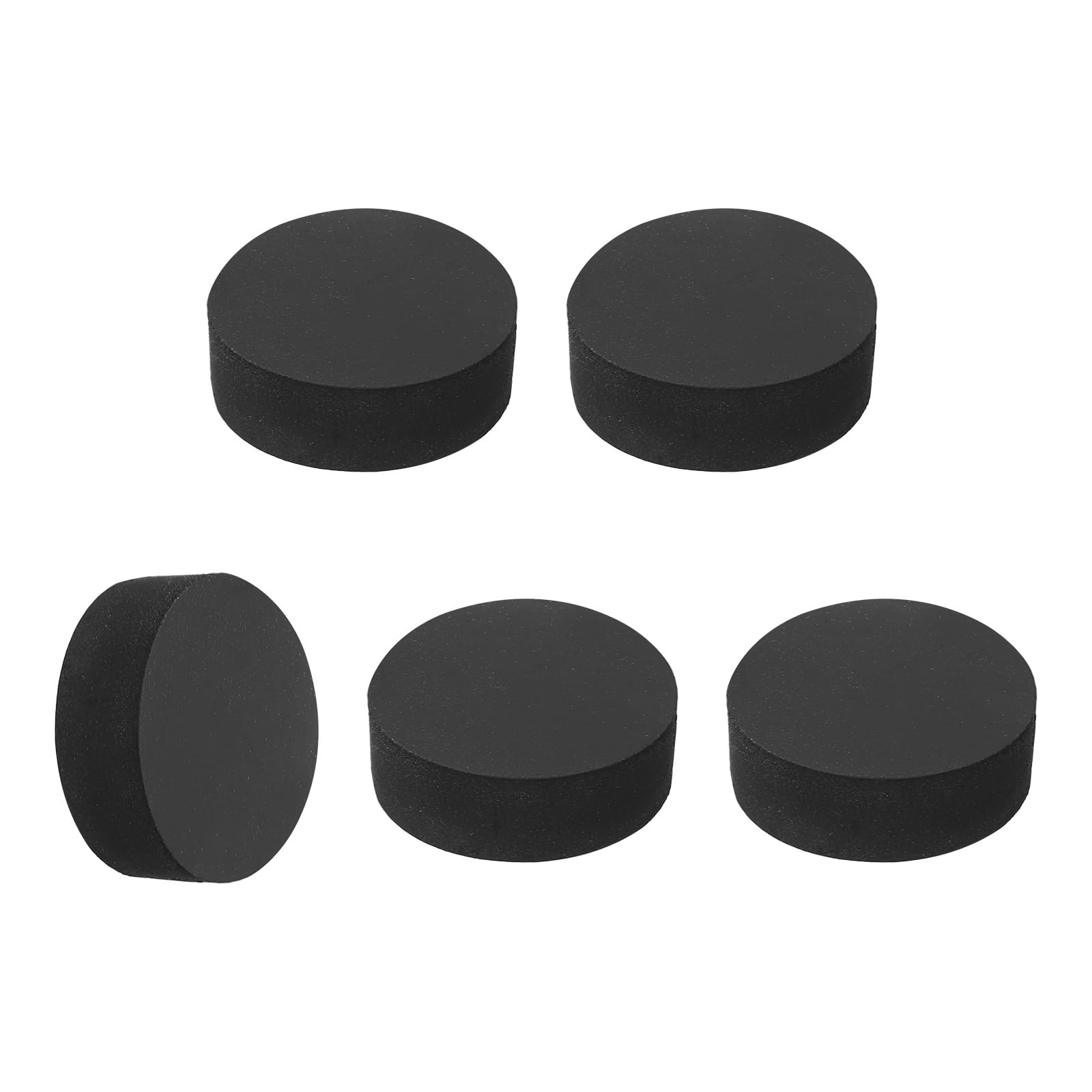 sourcing map 5Pcs Rubber Solid Discs Washers, 25mm OD x 8mm Thick Anti Slip Bumper Pads Non-Adhesive Rubber Spacers Flat Round Gasket Pad for Furniture Appliances DIY Craft, Black