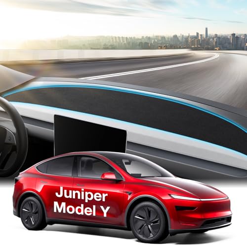 Wigoo 2026 New Model Y Juniper Accessories Dashboard Cover [Anti-Glare and Sun Protection] Suede Dash Mat for New Model Y Juniper(2025-2026) Model Y Juniper Accessories (Black)