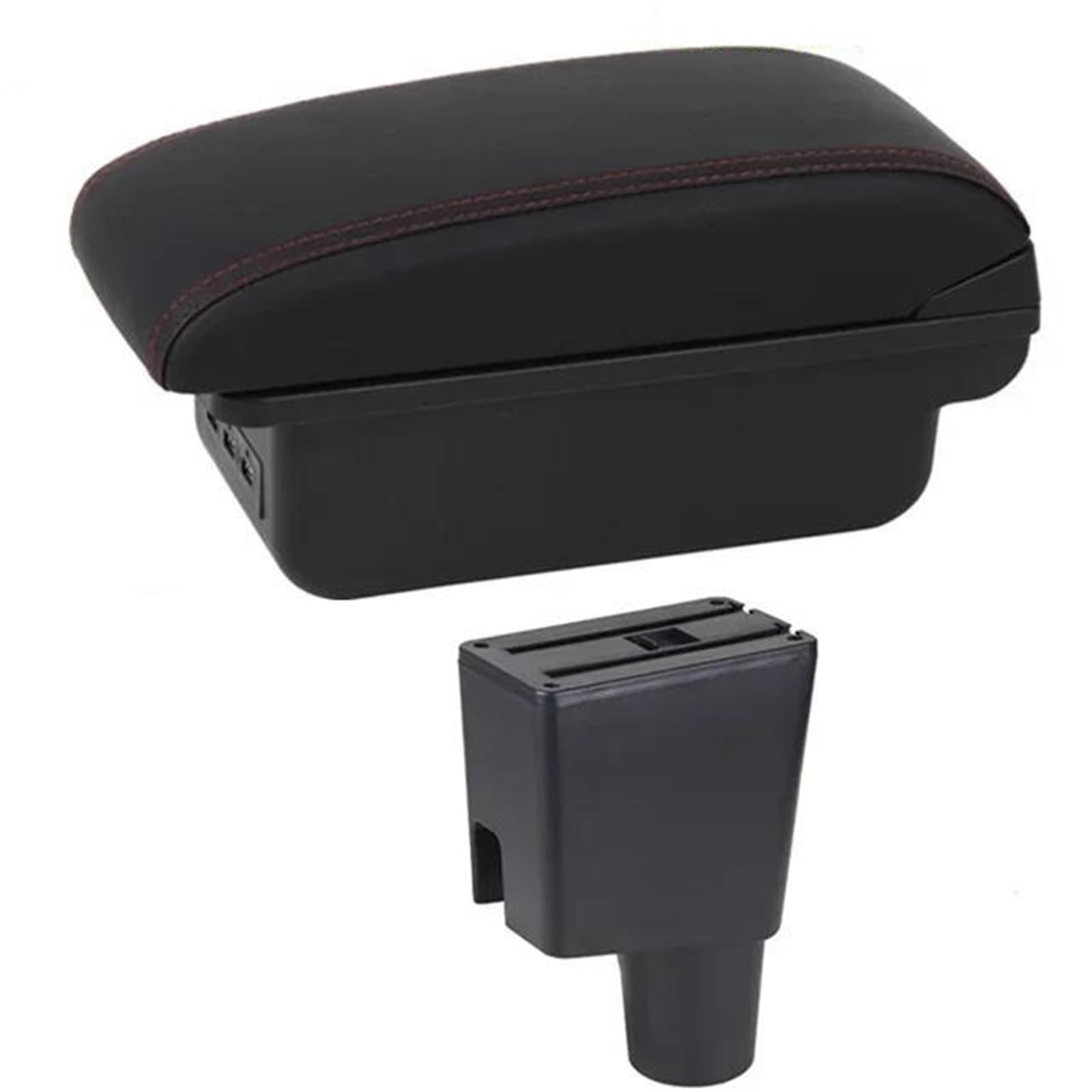 Dtsgcx C1 Red Line Car Armrest Box Modification Leather Center Console Storage Accessories For Kia For Morning For Picanto(C1 Red Line)