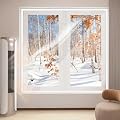 Weatherproofing Window Insulation Kit,Window Insulation Film for Winter,Thicken Clear Window Covering,Windproof,Protection from Cold,with Hook Tape,Reusable,Customizable (47.2x78.7in)