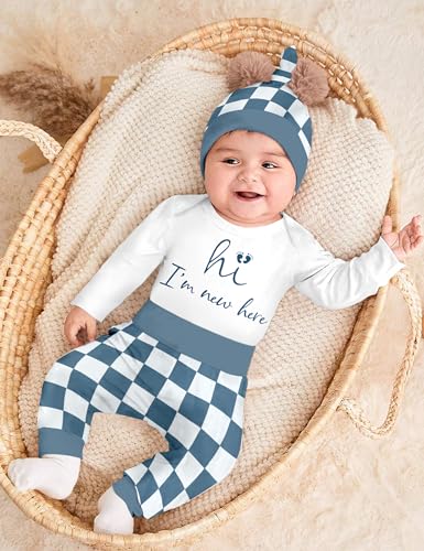 Baby Boy Clothes Newborn Boy Outfits Infant Letter Print Romper Long Pants Hat 3PCS Baby Boy's Clothing3