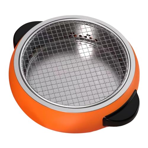 Fukamou Poêle à charbon de bois pour barbecue, gril à charbon coréen | Grils à charbon de bois de camping pour fumoir de table ronde, barbecue portatif de Style coréen, poêle chauffant en acier