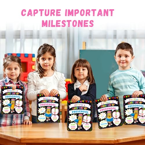 FaCraft First Day of School Sign - 12 Pack Vertical Double Sided 1st and Last Day of School Sign Premium Cardstock for Preschool, Kindergarten to 12th Grade, Kids Daughter Son Back to School Supplies — view 6