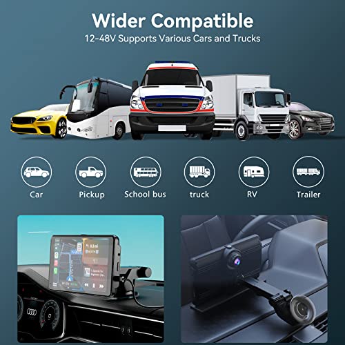 Spedal Portable Wired Car Stereo With Apple Carplay & Android Auto, 1080P Dash Cam With 7 Inch Hd Ips Touchscreen, Voice Control, Fm Transmitter, Aux/Usb/32G Tf Card, Supports Most Car Models #TOP6