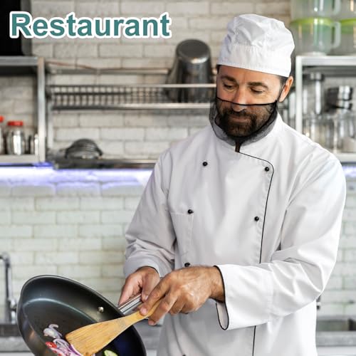 300 Pcs Disposable Honeycomb Beard Nets Food Service Beard Covers Nylon Breathable Beards Masks Elastic Beards Guards, Black