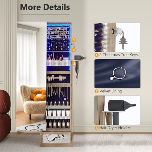 Vlsrka Mirror Jewelry Cabinet Standing thumb #2