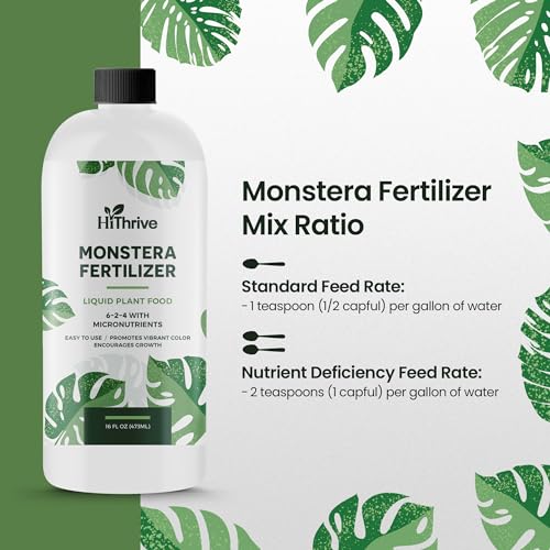 16oz Monstera Plant Food – Makes 96 Gallons of Monstera Fertilizer, Liquid Indoor Plant Fertilizer for Obliqua, Deliciosa and More, 6-2-4 NPK Ratio for Houseplants’ Healthy Growth & Glossy Leaves