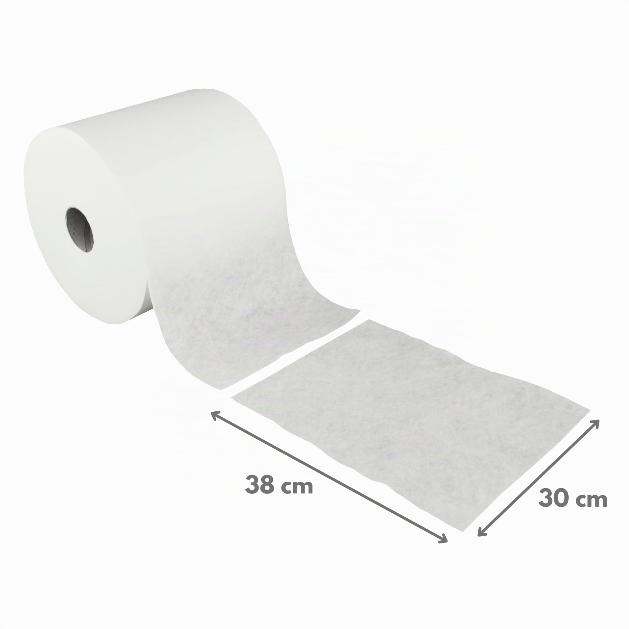 NOWOLIN® Poliertücher auf Rolle, 500 Blatt, 30x38 cm, Polyester-Viskose | Voluminöse Tücher der Spitzenklasse mit Textil-Charakter, saugfähig, hochelastisch, formstabil, reißfest, fusselarm und weich