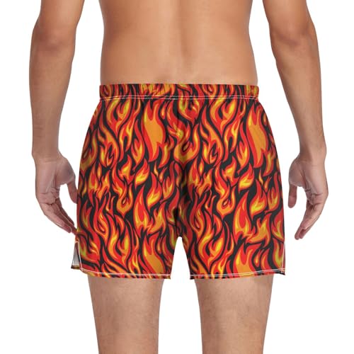 Laprad Boxer Shorts Breathable Boxer Briefs Flame Print Soft Underwear with Button Fly2
