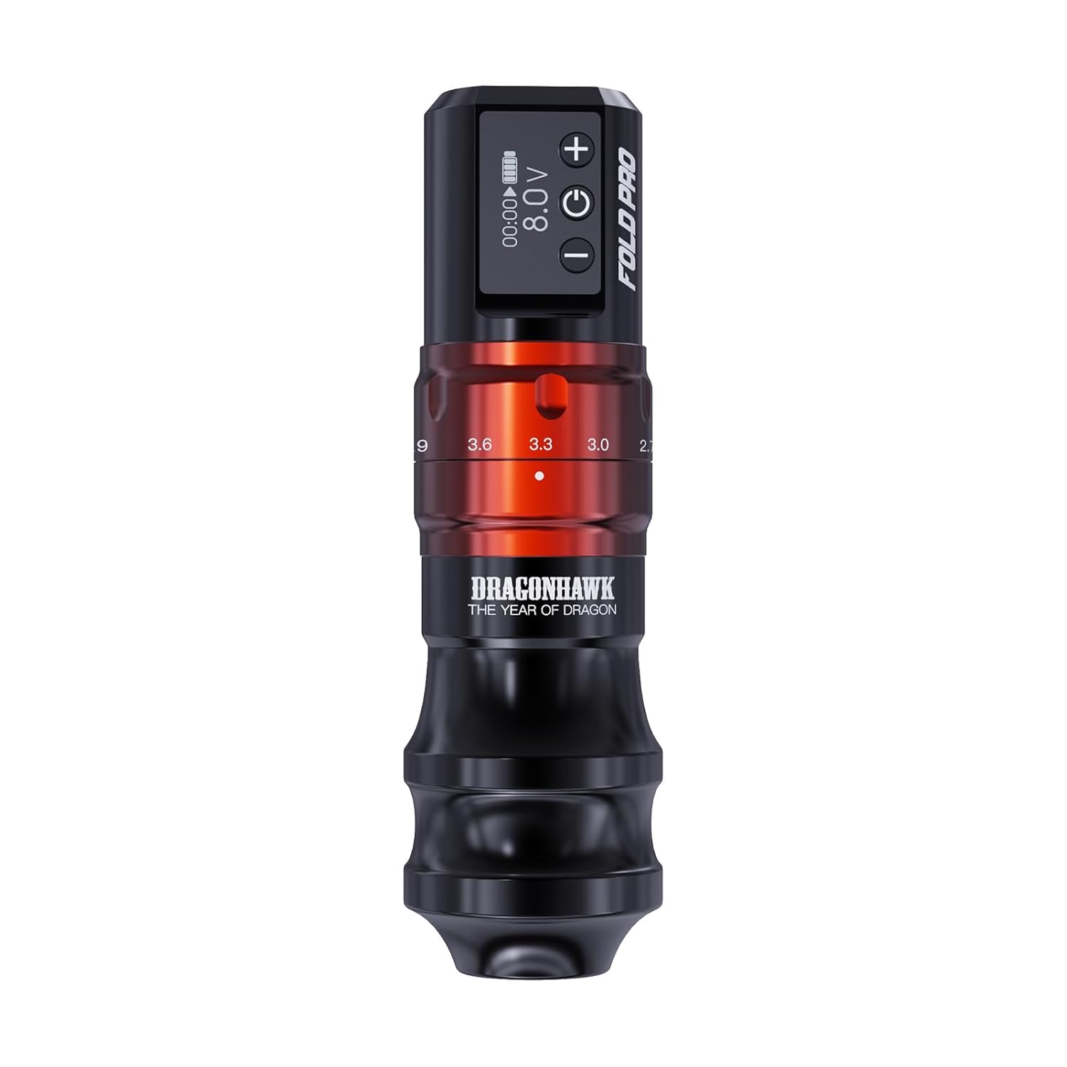 Dragonhawk Fold Pro Wireless Tattoo Machine Pen Máquina de tatuar Adjust Stroke Length 2.4 to 4.2mm Máquina de tatuaje con batería para Agujas de Cartucho de Tatuaje (RED)