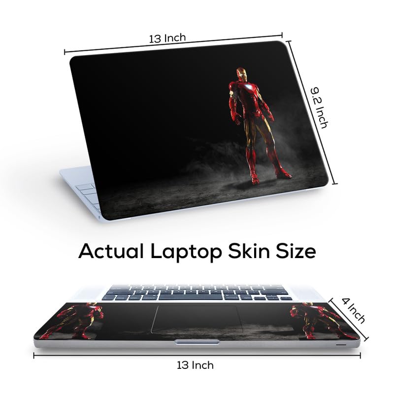 Image of Ironman 01 Full Vinyl Laptop Skin /Sticker /Cover for 13 to 13.3 Inches Laptops Laminated-Removable-HD Quality Compatible for Hp-Dell-Sony-Lenovo-Asus etc.(13x9.2 Inches)