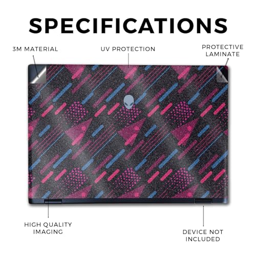 Image of Glossy Glitter Laptop Skin Compatible with Alienware M16 R2 (2024) - Magenta Rain - Premium 3M Vinyl Protective Wrap Decal Cover - Easy to Apply | Crafted in The USA by MightySkins