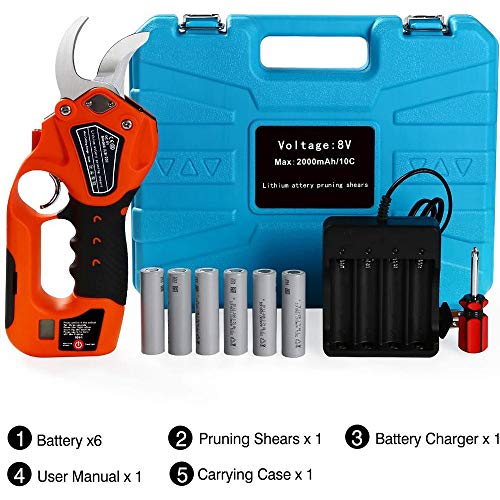 Tesoura de poda elétrica 8V 150W 2000mAh Tesoura de poda para ferramentas de jardim com bateria de l