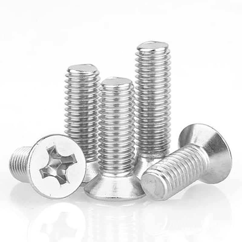 Generic M1 M1.2 M1.4 Phillips countersunk Head Extension Screws 304 Stainless Steel Cross Flat headle Extra Long Bolts Threaded Nails - (Size: M1 Thread Dia, Length: 5mm Length, Color: 100pcs)