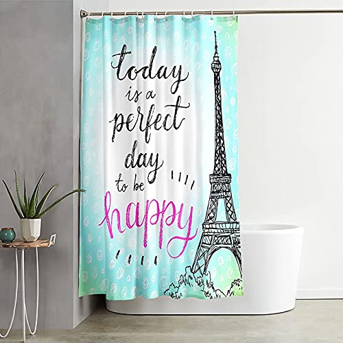 Rideau de douche Eiffel 165x180cm polyester anti moisissure KnSam - 3
