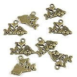 40 PCS Metal Antique Bronze Color Jewelry Making Supplies Charms Beading Crafting Wholesale X5JI4 I Love My Dog Bulldog
