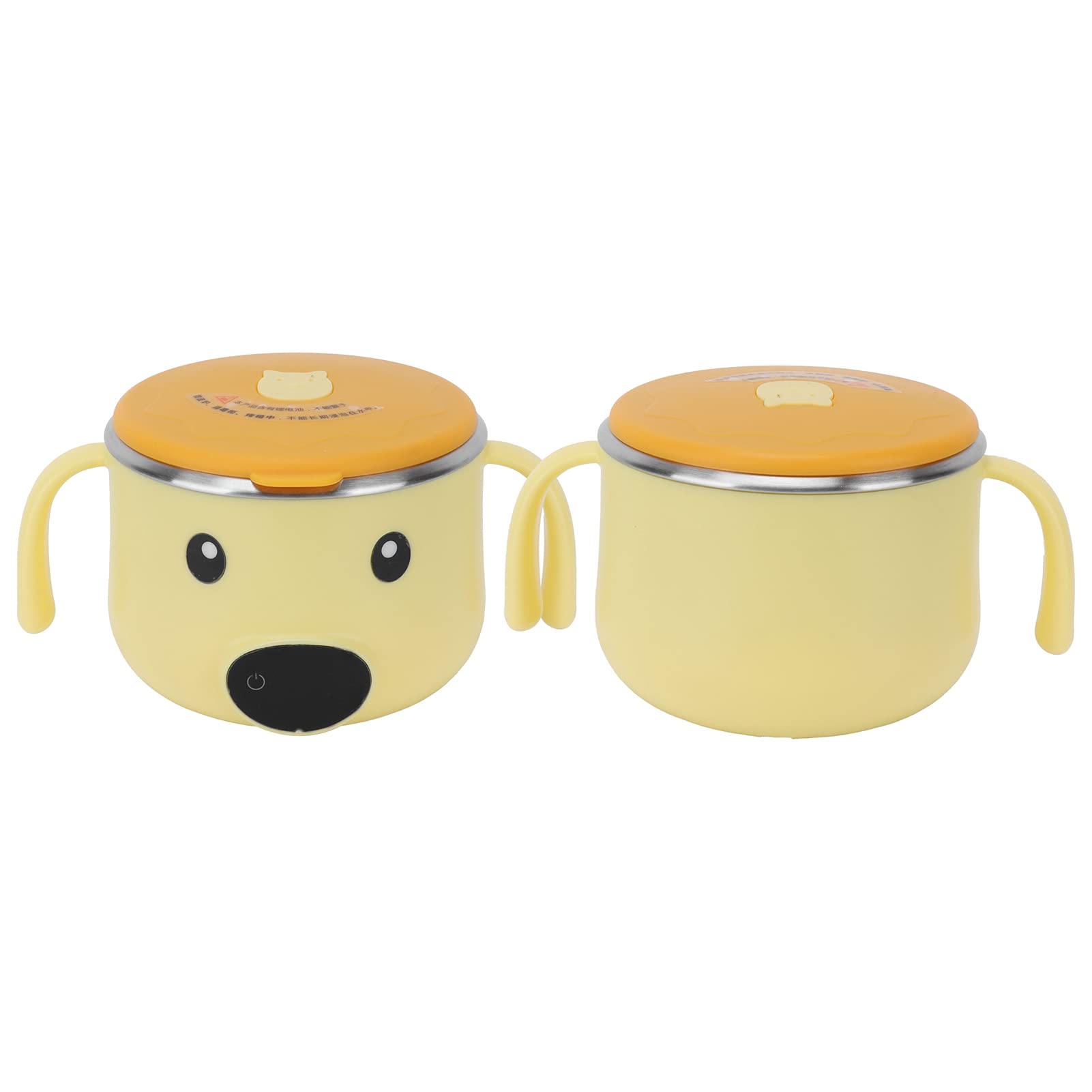 Wakects Tazón Aislante para Lonchera, Tazón Aislado de Acero Inoxidable 316 con Carga Magnética USB, Temperatura Constante 113F, Indicador de Temperatura, IPX7 Lavable para Comidas Infantiles