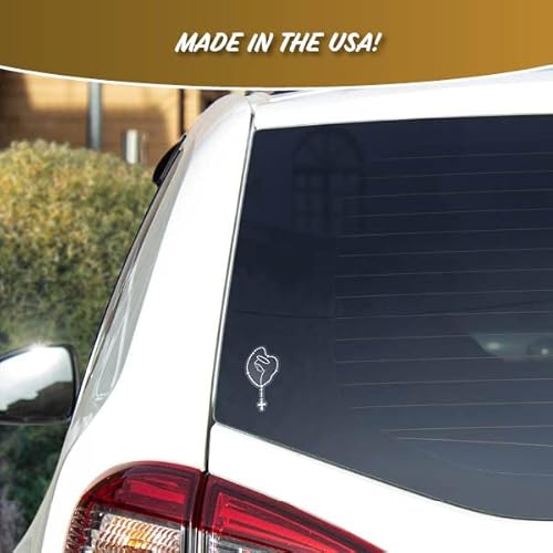 Mary Rosary Decals For Car Truck Tablet Tumbler Cell Phone - Set Of 3 Christian Stickers For Cars Stickers - Religious Holy Rosary Sticker Decal - White Rosary Christian Decal #TOP6