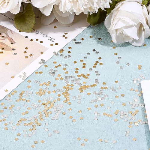Image of Beebeecraft 1 Box 500Pcs 24K Gold & 999 Fine Sterling Silver Plated Brass Solder for Jewelry Making 2 x 2mm Easy Welding Soldering Precut Chips Tiny Square Low Temp for Jewelry Making Repair