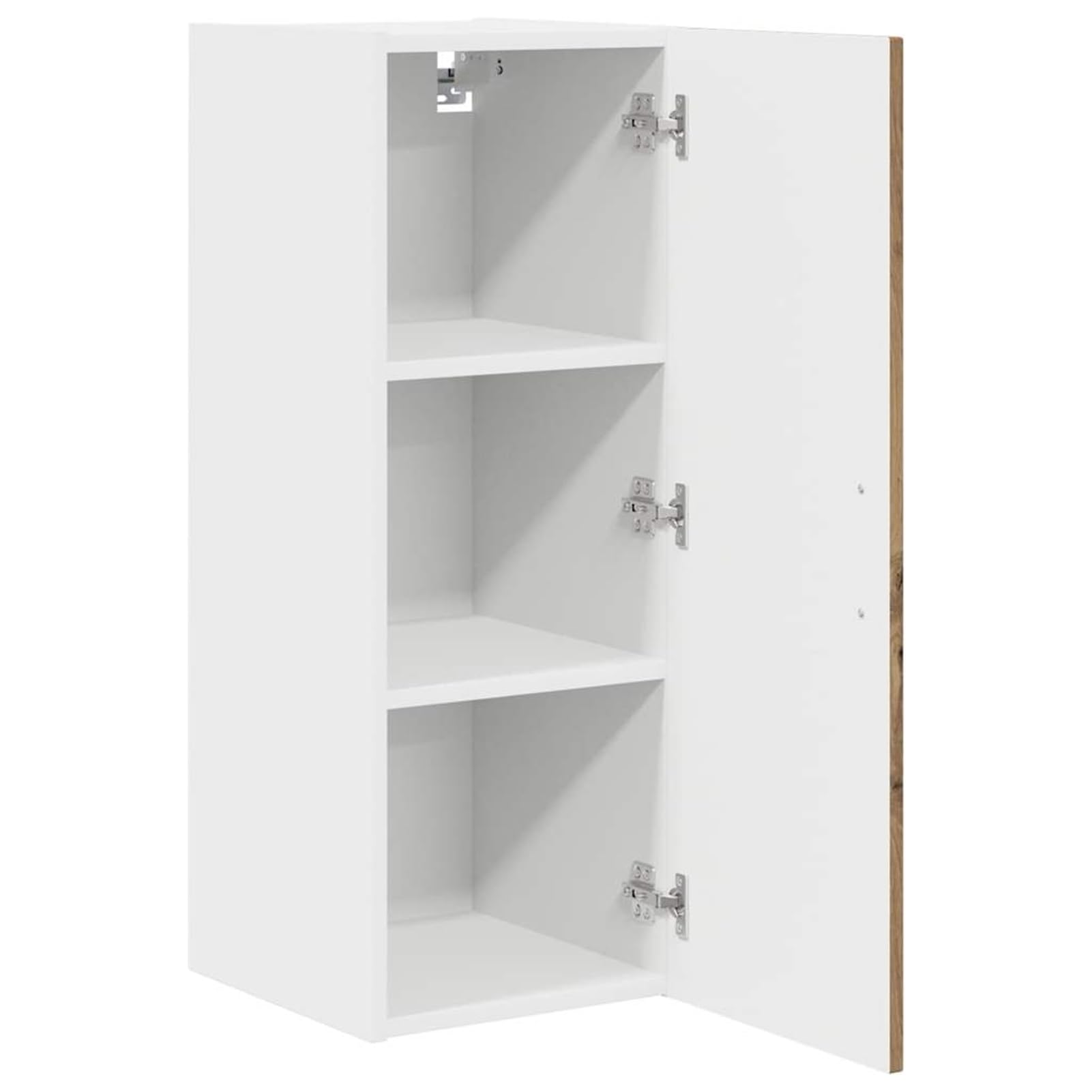 Homgoday Weiße Wandküche mit Regalbrettern & Metallgriffen - Stauraum für Küche & Gewürze Model884673