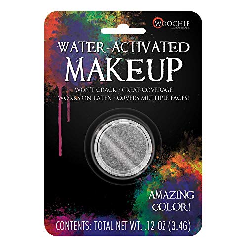 Woochie Water Activated Makeup - Professional Quality Halloween and Costume Makeup - (Silver, 0.1 oz)