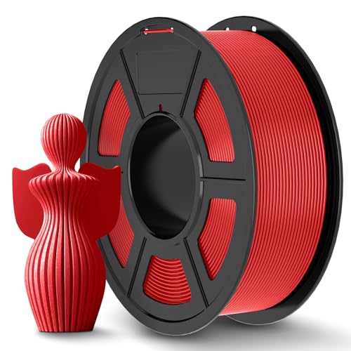 Image of JAYO PLA+ Filament 1.75mm, PLA Plus 3D Printer Filament 1.1KG, Dimensional Accuracy + /- 0.02mm, Neatly Wound Filament, Toughness 3D Printing Filament, 1.1 kg Spool(2.42 LBS), 363 Meters, PLA+ Red