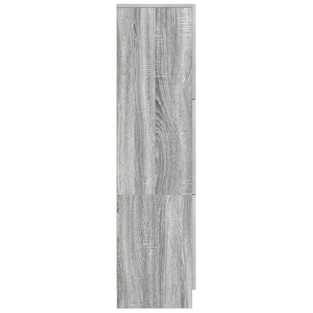 Madera elaborada Moderno Alto Gris 31 5 x 32 x 122 5 cm | Aparador Alto Gris Sonoma 31.5 x 32 x 122.5 cm Armario de Almacenamiento con 3 Puertas para Salon Comedor y Estudio, Moderno