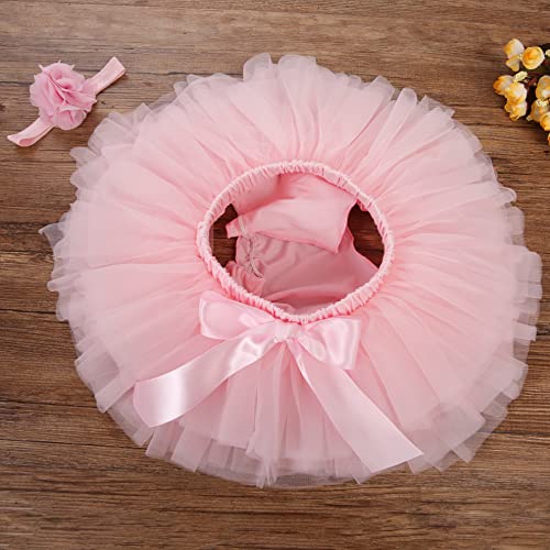 Baby Girls Tutu Skirt Headband Set Toddler Ruffle Tulle Diaper Covers 6-24 Month3