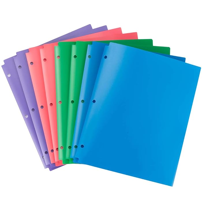 Buy MAKHISTORY Plastic Folders with Pockets 8 Pack, Plastic Folders