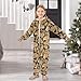 ALAZA Leopard Fashion Unisex Onesie Pajamas Long Sleeve Hooded One Piece Costume Sleepwear 13-14Y