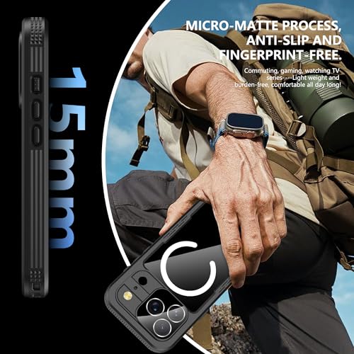GOLDJU Magnetic for iPhone 17 Pro Case, Waterproof, Black - image 5