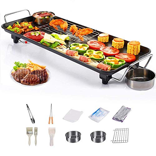 Elektrischer Grill Antihaft-Teppanyaki-Tischgrill, einstellbare Temperatur, Grillplatte im Innenbereich Einfach zu reinigen