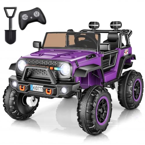 Hikole 24V 2 Seater Ride On Car for Kids with Parent Remote Control, Purple