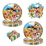 40pcs Lai Granja De Zenoon Birthday Party Supplies,Includes 20 Paper Plates - 20 Napkin - Serves 20 Guest for Lai Granja De ZenoonBirthday Party Decoration