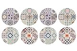 Un set composé de 8 sous-bocks assortis de forme ronde, 4 modèles différents.