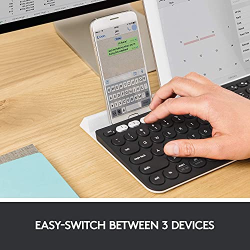 Logitech K780 Multi-Device Wireless Keyboard for Computer, Phone and Tablet – Flow Cross-Computer Control Compatible - Speckles, White by Logitech - Image 2