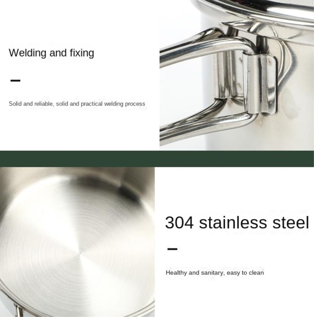 Camping Campfire Utensils, Outdoor Camping Cookware Set Pot Bowls Stainless Steel Cooking Pan Backpacking Gear